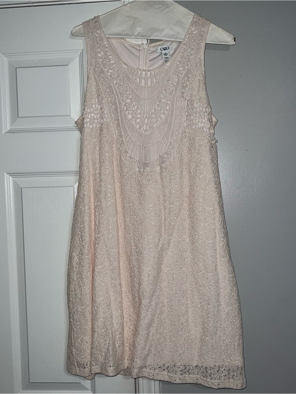 Cato Pale Pink Lace Overlay Shift Dress